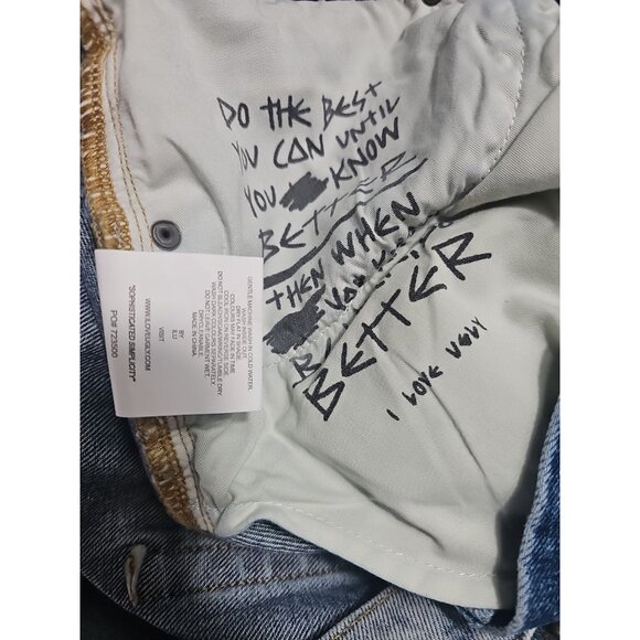 I Love Ugly Men's Light Blue Denim Jeans Size 30 Small "Fear Nothing"(HL91) - Picture 9 of 10